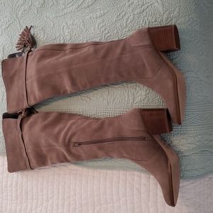 Suede over knee boots